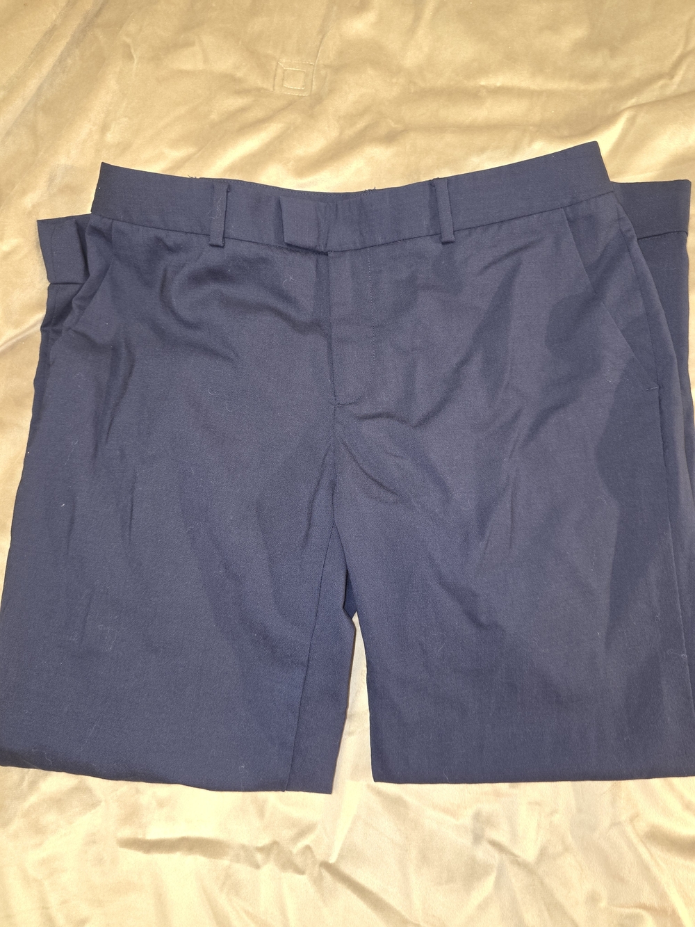 Club Monaco Navy Flat-Front Dress Pants